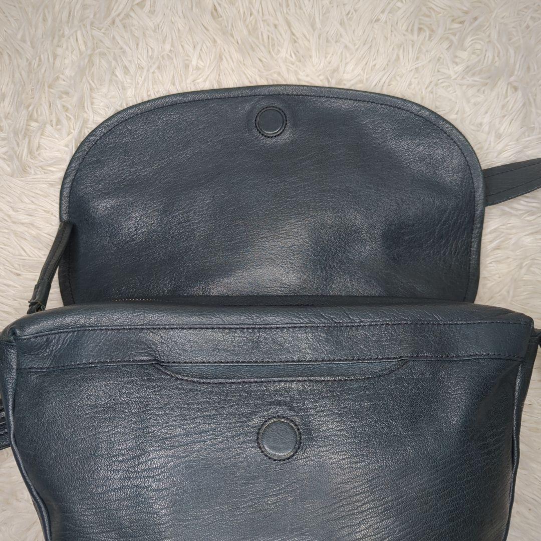 ナ*ツ様 希少色✨ゲンテン ゴートベーシック ショルダーバッグ レザー 青緑 ロ