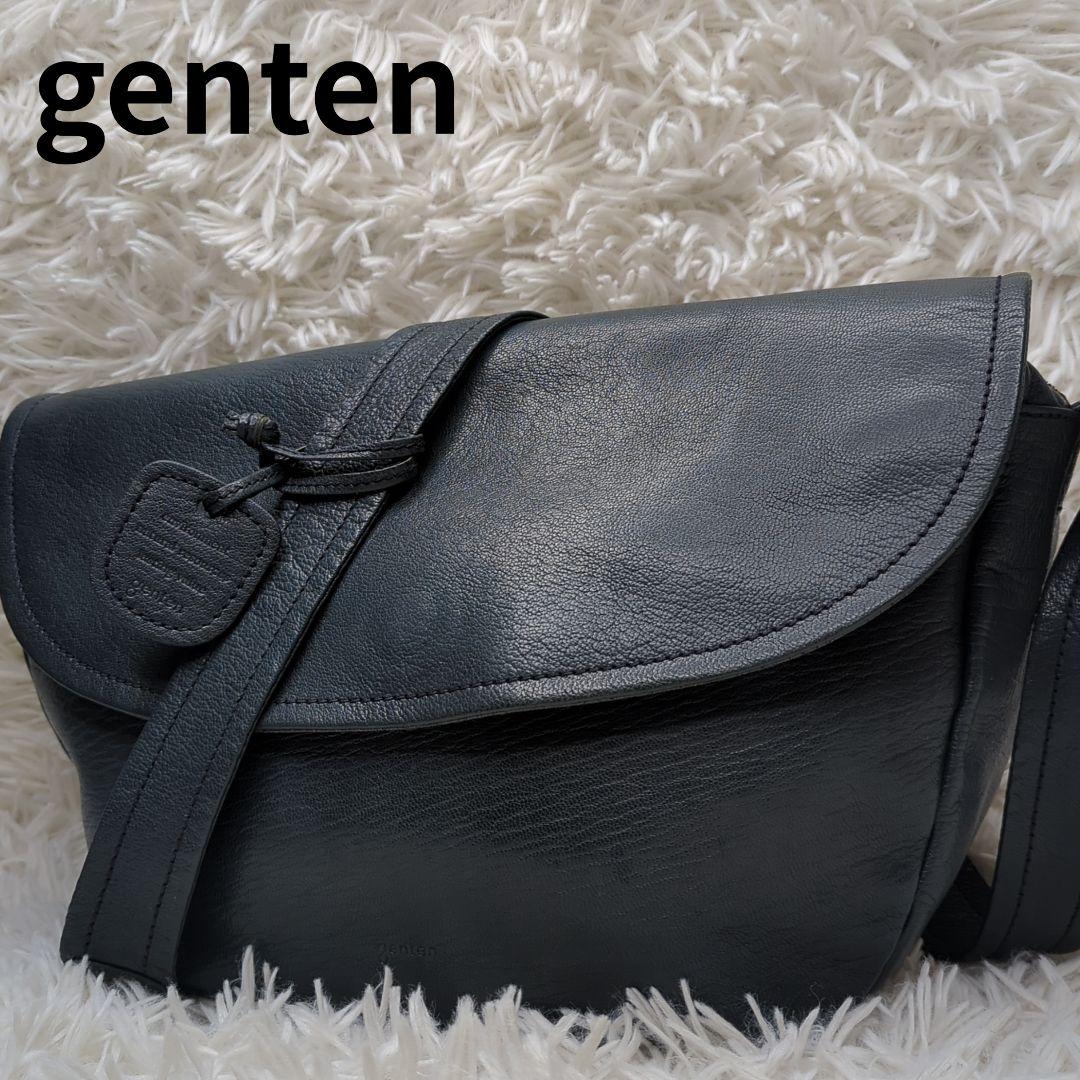 ナ*ツ様 希少色✨ゲンテン ゴートベーシック ショルダーバッグ レザー 青緑 ロ