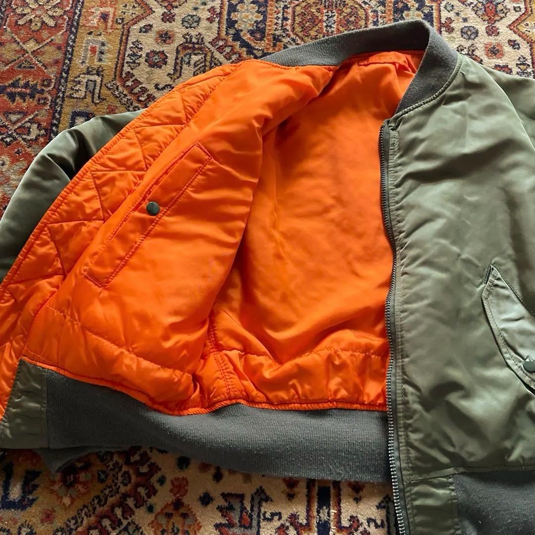 美品USA製 90s OLD Alphaアルファ MA-1 フライトジャケット