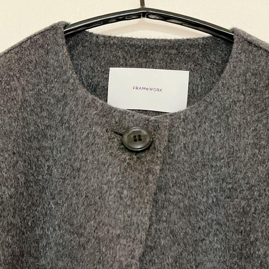FRAMeWORK ハミルトンリバークルーネックコート グレー