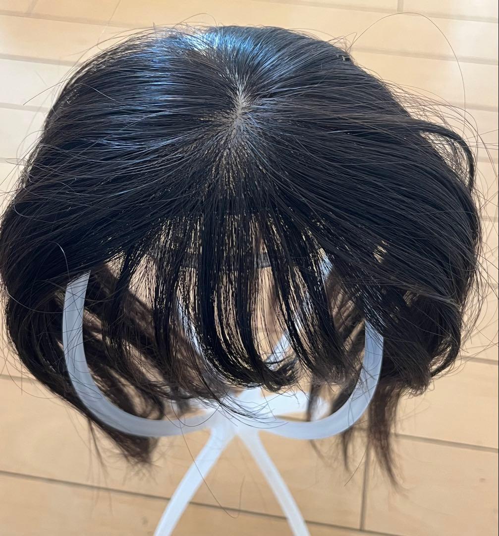 前髪ウィッグ 前頭部カバー用　百合子ウイッグ　ナチュラルブラック