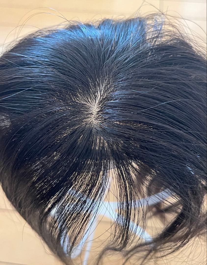 前髪ウィッグ 前頭部カバー用　百合子ウイッグ　ナチュラルブラック