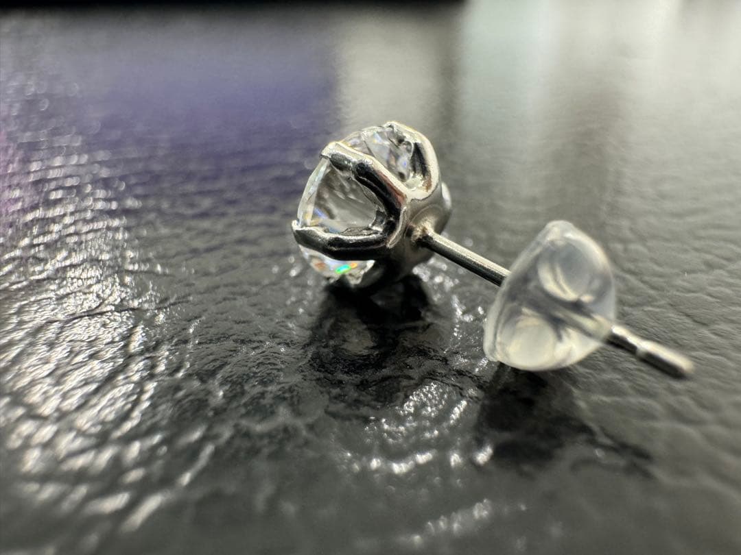 バブ様プラチナプレシオサキュービック メンズピアス(片方)1.00CT相当*新品