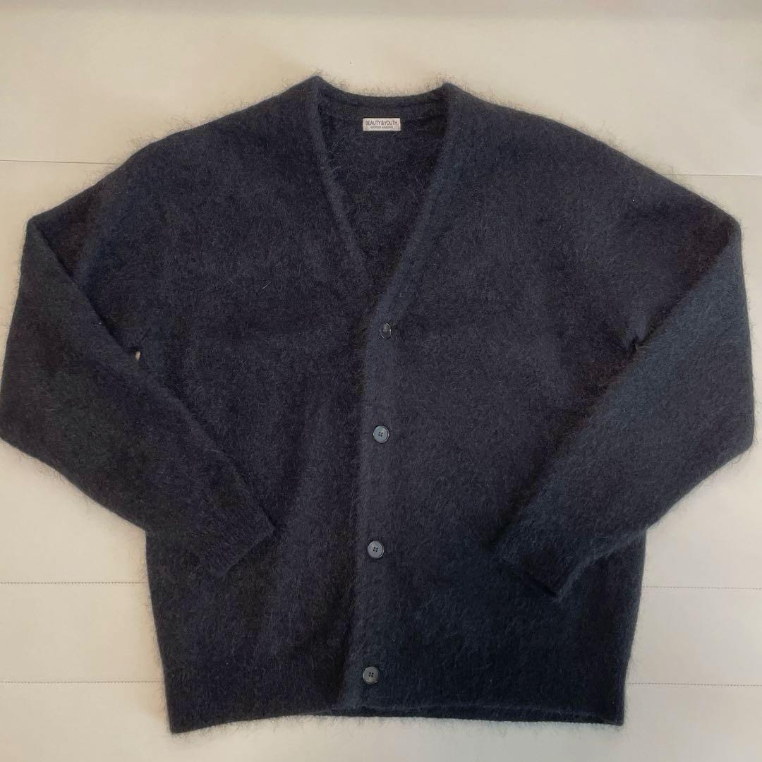 シャギー モヘヤ Vネック カーディガン