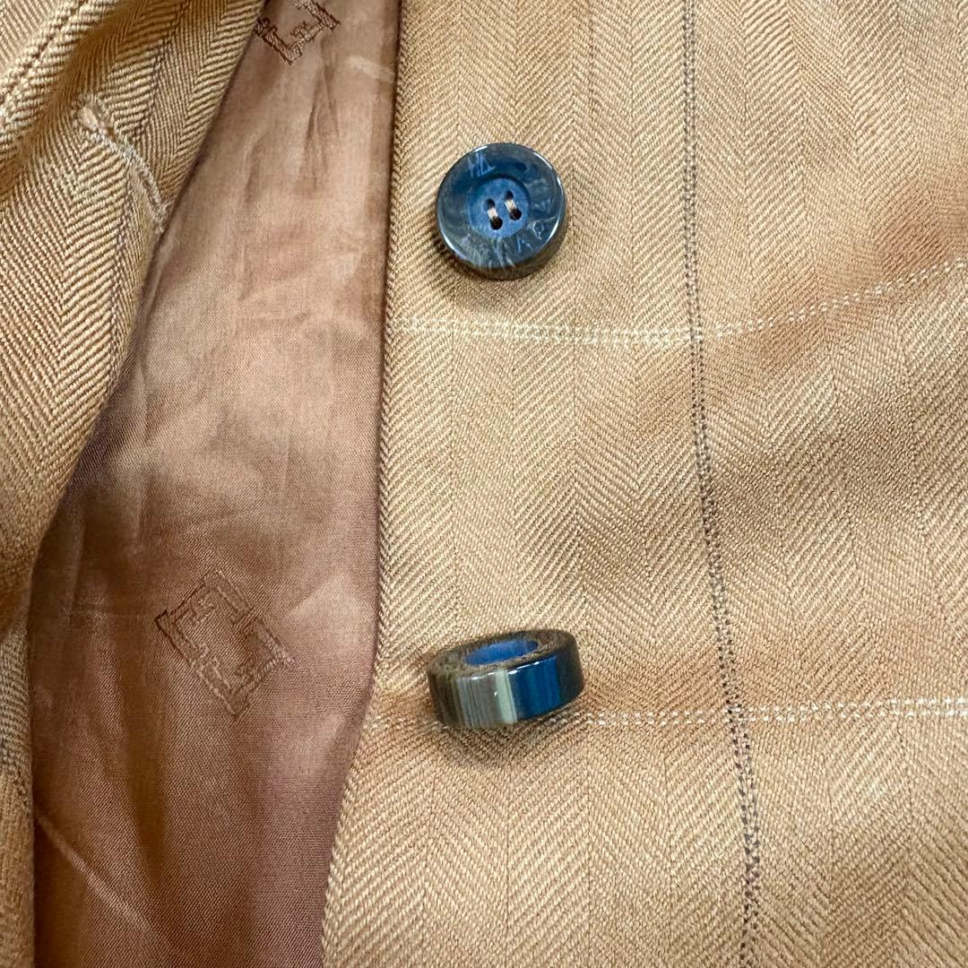 美品 ESCADA カシミヤ100% メガチェック柄 テーラードジャケット 36