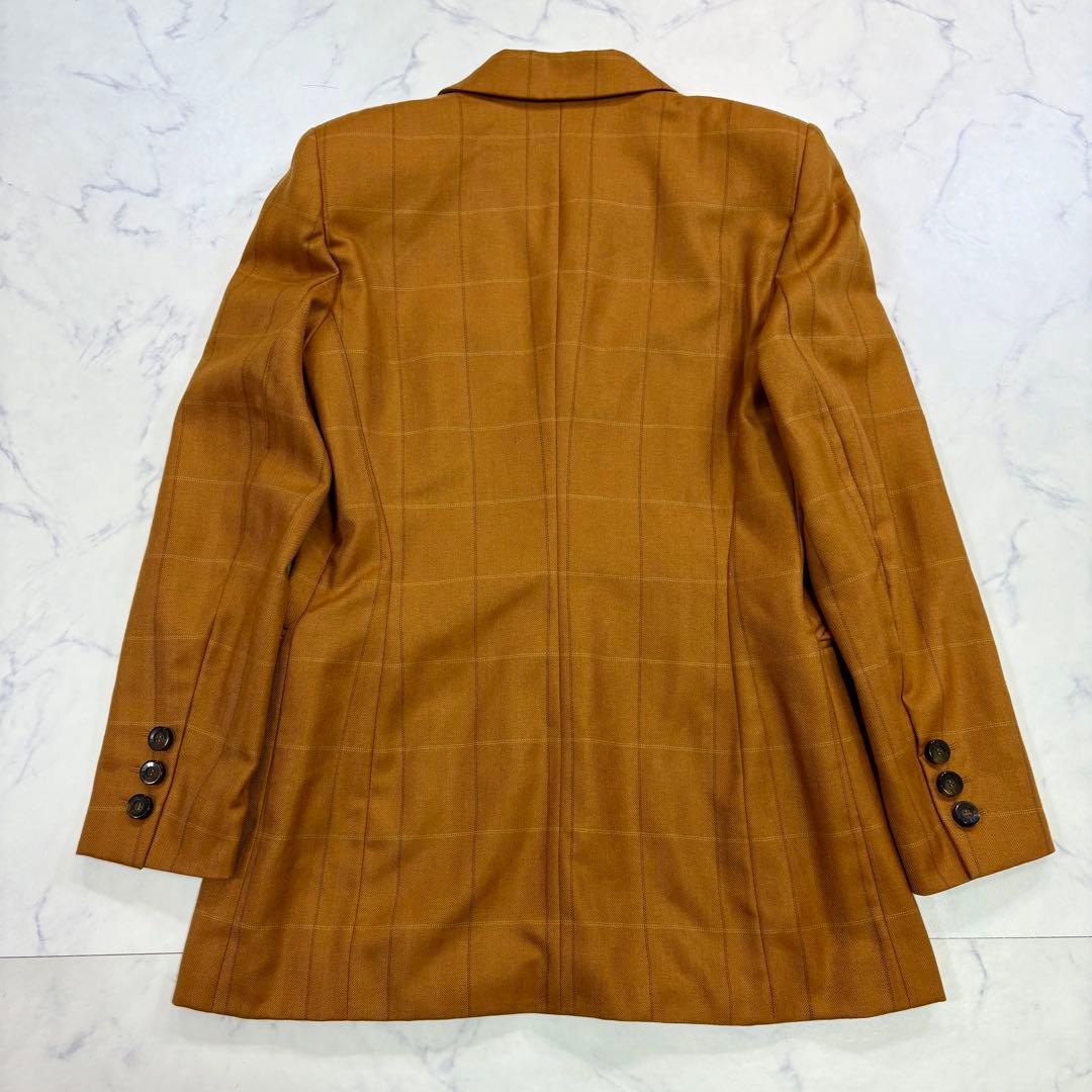 美品 ESCADA カシミヤ100% メガチェック柄 テーラードジャケット 36