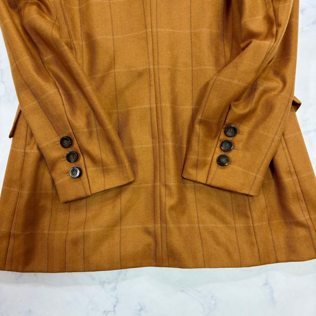 美品 ESCADA カシミヤ100% メガチェック柄 テーラードジャケット 36