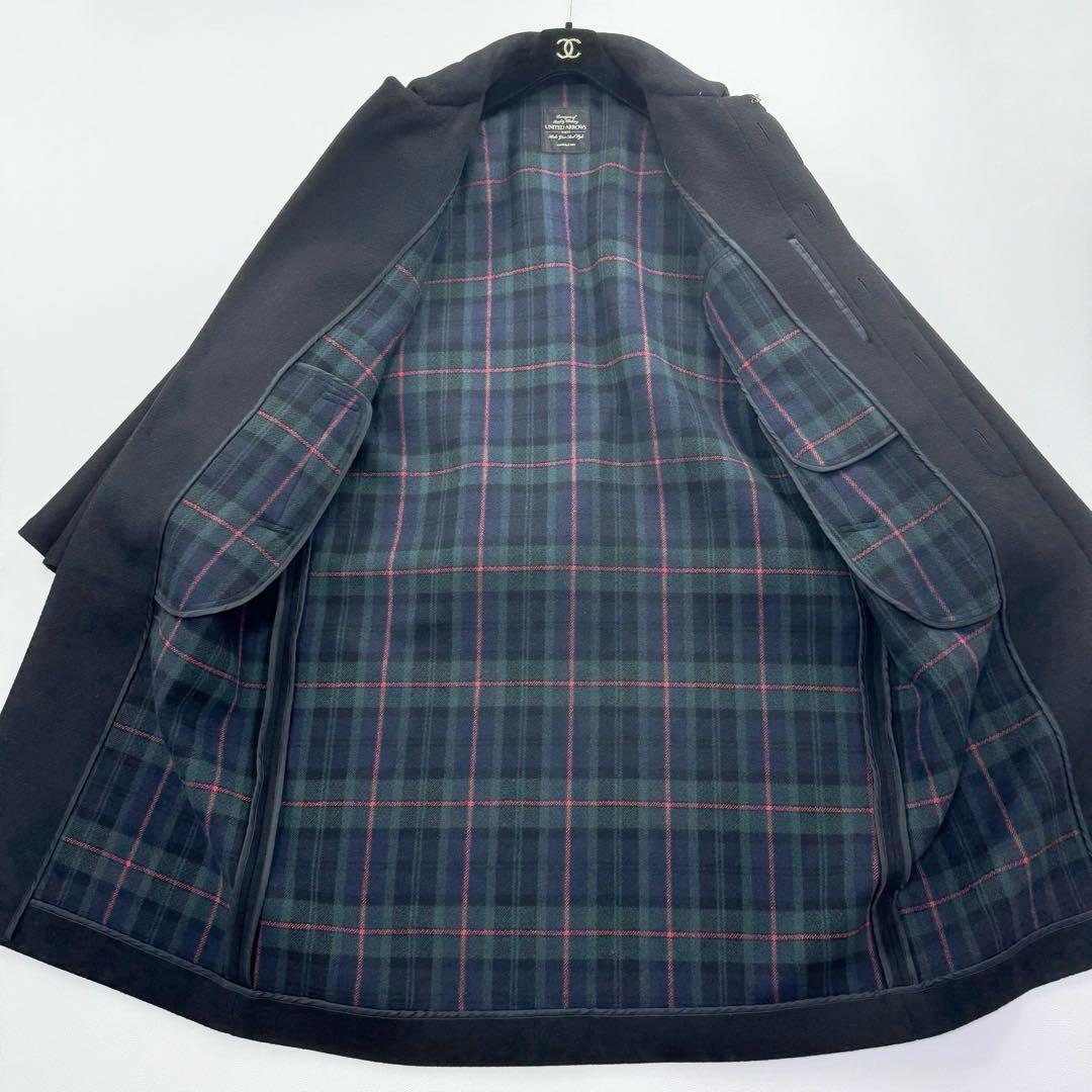 希少✨ユナイテッドアローズ ケープ付ロングコート 裏地ブラックウォッチ ポンチョ
