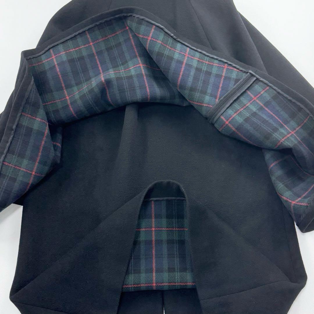 希少✨ユナイテッドアローズ ケープ付ロングコート 裏地ブラックウォッチ ポンチョ