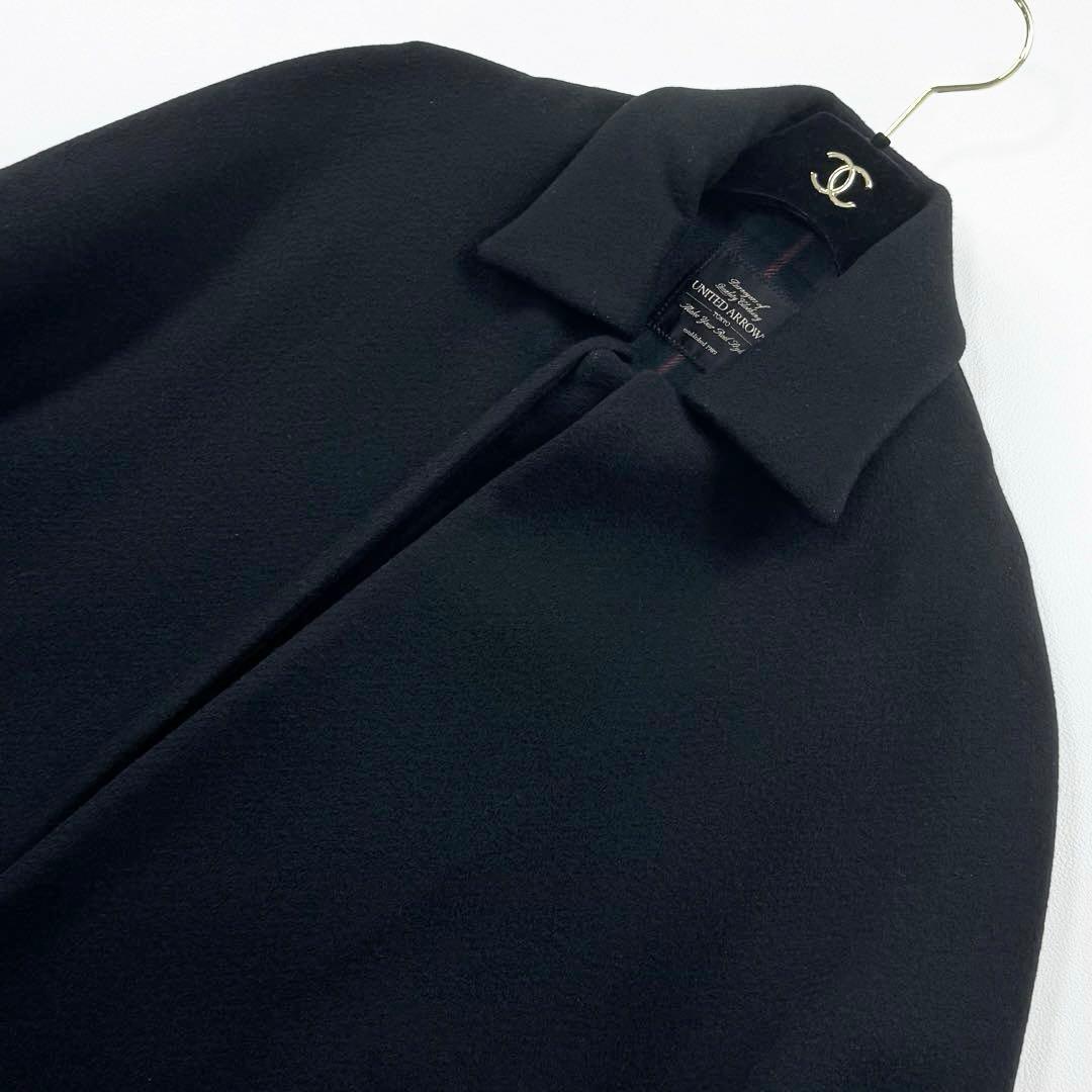 希少✨ユナイテッドアローズ ケープ付ロングコート 裏地ブラックウォッチ ポンチョ