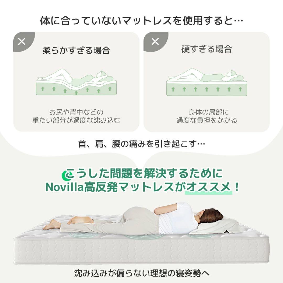 高密度ポケットコイルマットレス クイーン 厚さ18cm 体圧分散 やや硬め高反発