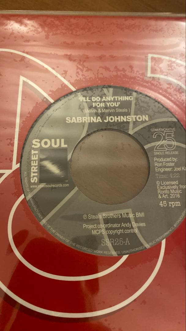 Sabrina Johnston シングル 45rpm レコード　新品