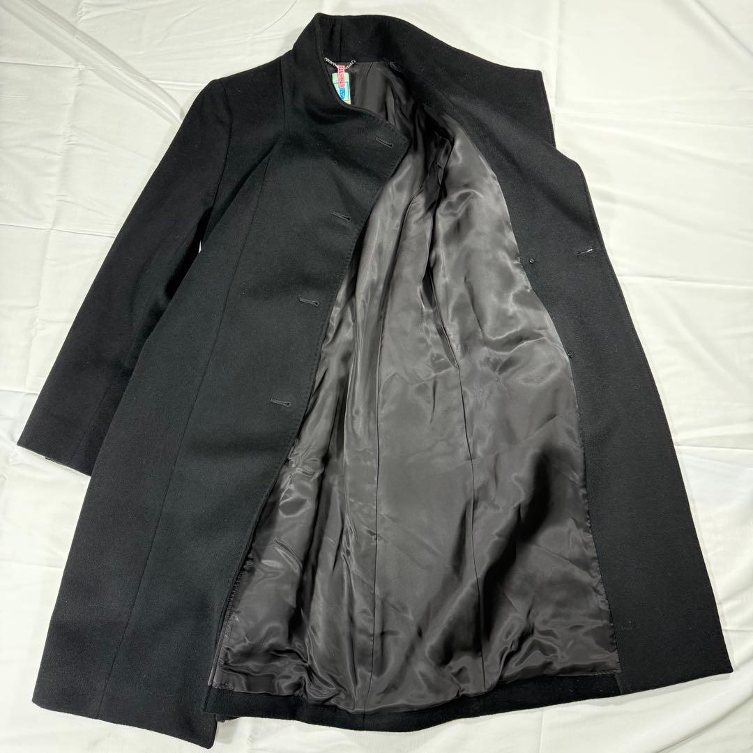 【極美品】23区 スタンドカラーコート ベルト 黒 ウール アンゴラ混 M
