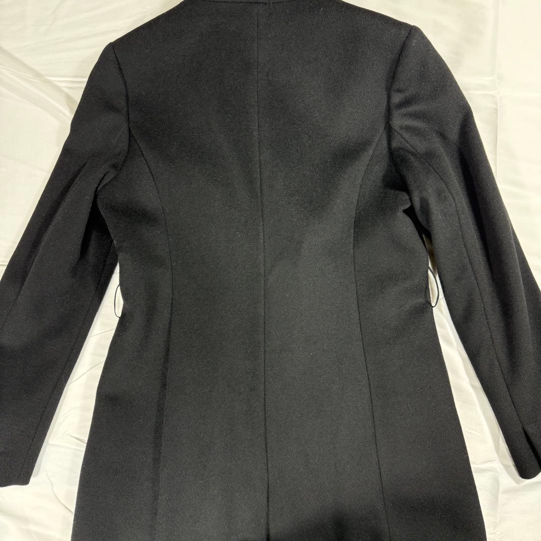 【極美品】23区 スタンドカラーコート ベルト 黒 ウール アンゴラ混 M