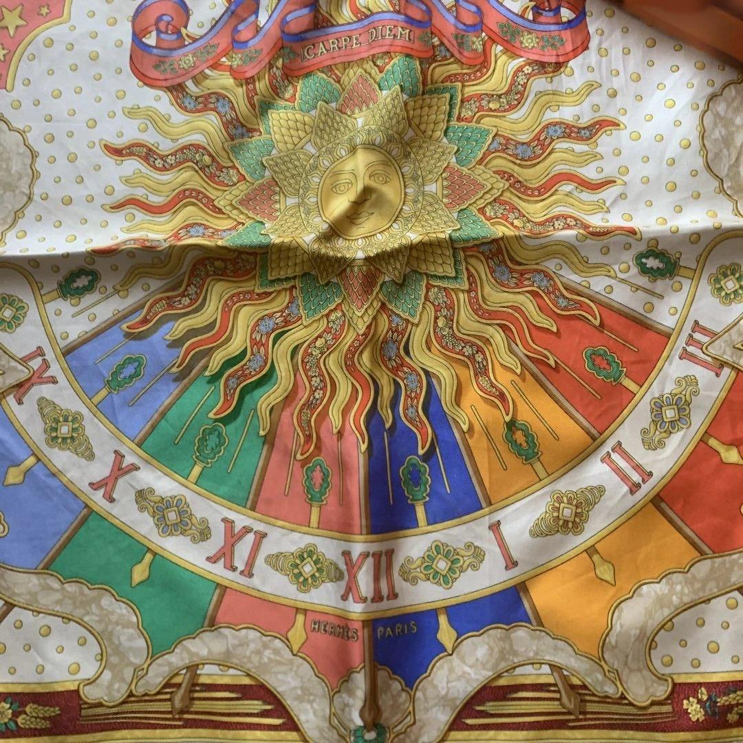 HERMES シルクスカーフ 太陽と星座デザイン