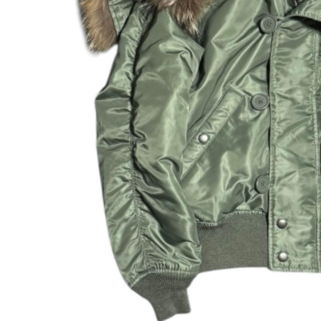 美品 AVIREX 着脱式リアルファー 短丈 N-2B ボンバージャケット M