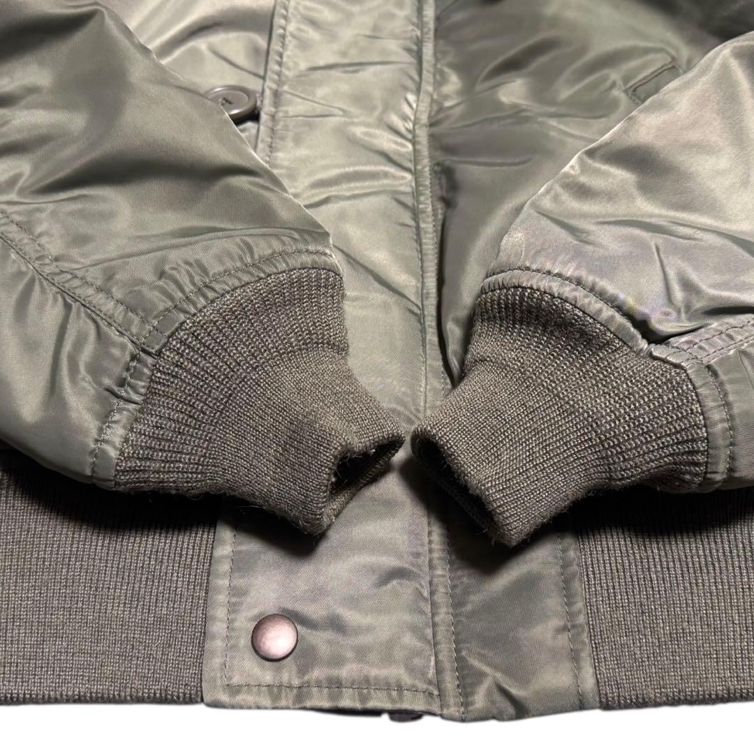 美品 AVIREX 着脱式リアルファー 短丈 N-2B ボンバージャケット M