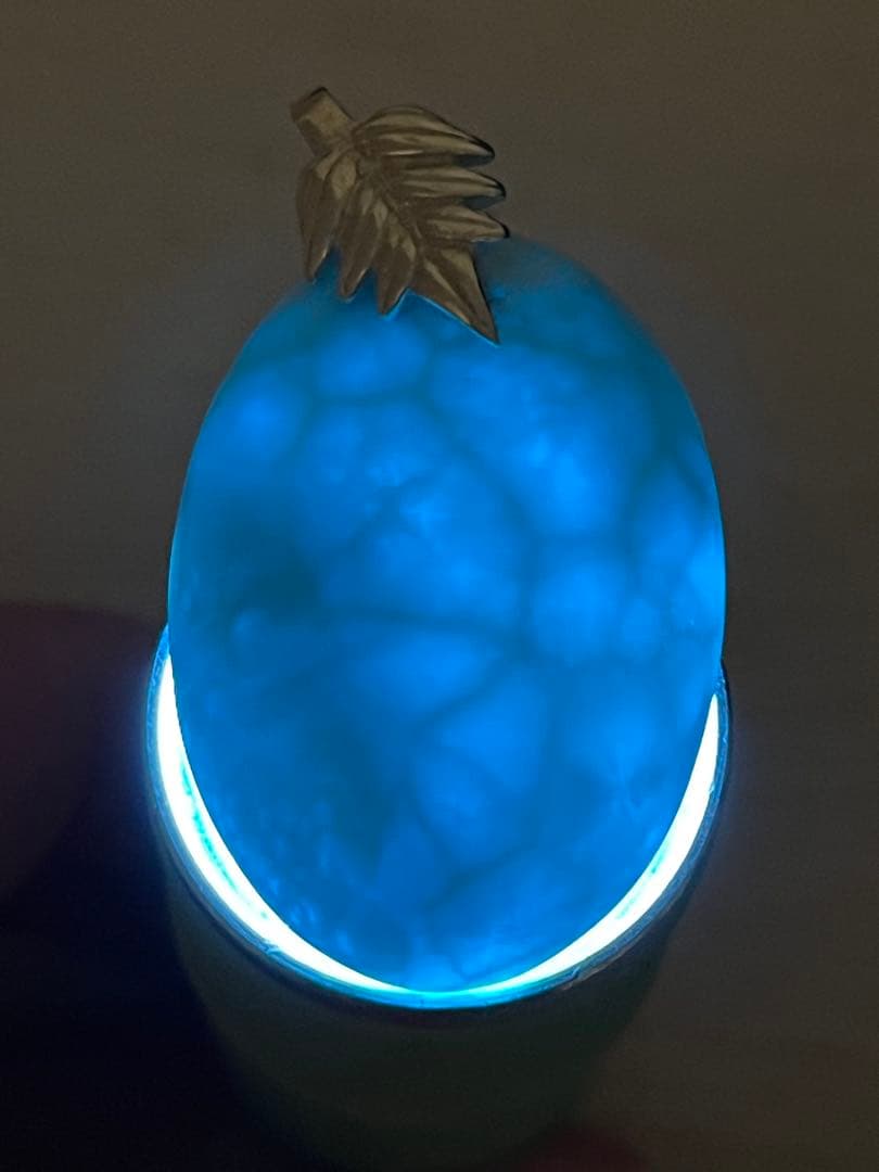 天然石ラリマー☆高品質！オーバル型ペンダントトップ☆リーフ型バチカンがステキ！