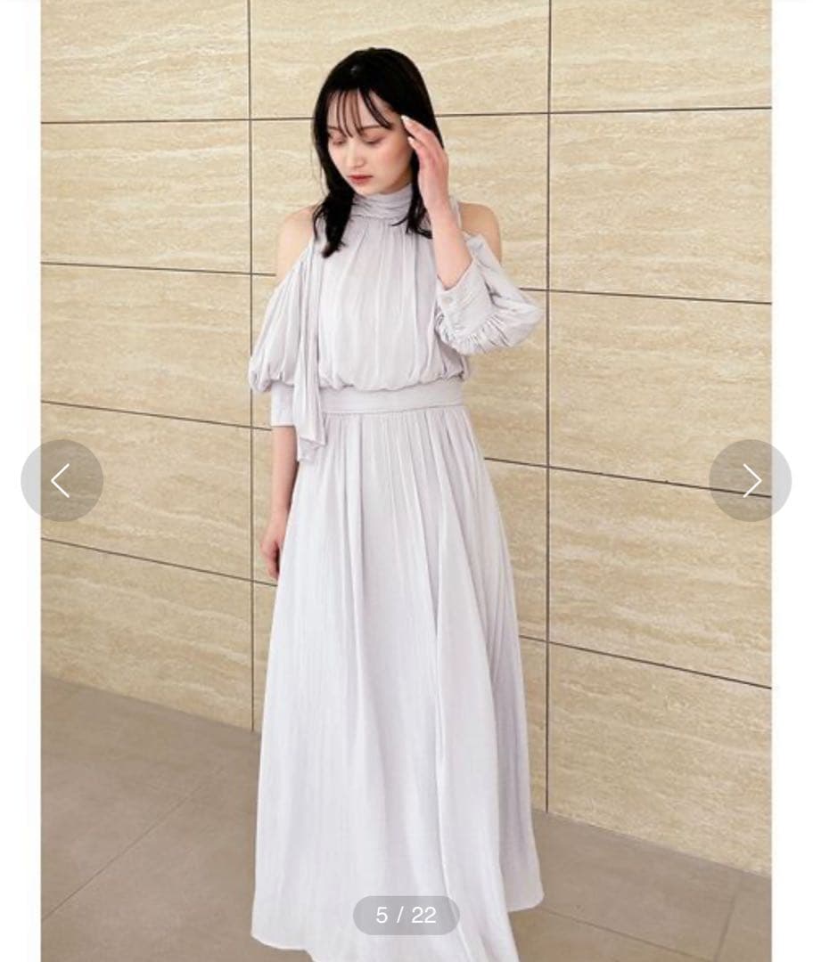 snidel コールドショルダーワンピース ライトグレー