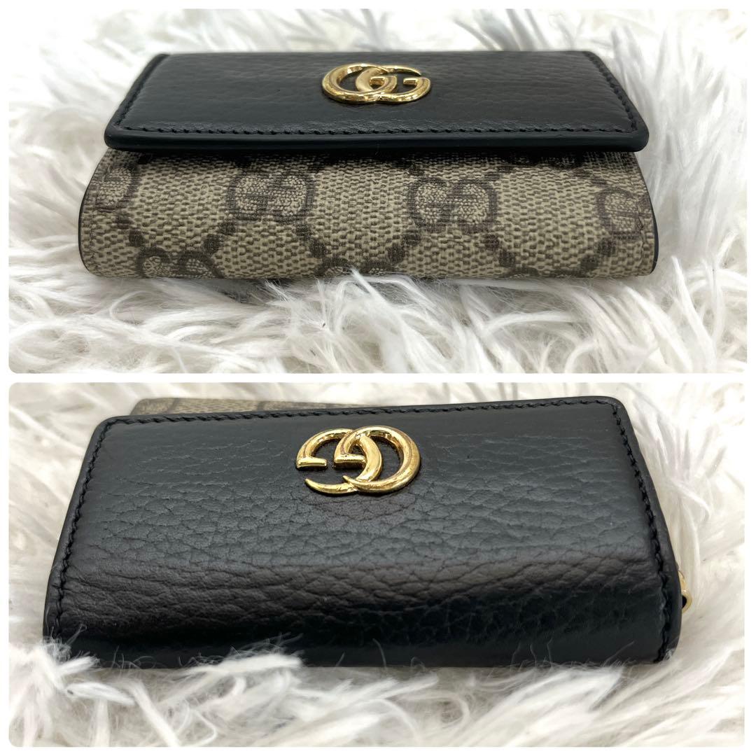 グッチ　GGマーモント　6連　キーケース　スプリーム　レザー　PVC ブラック