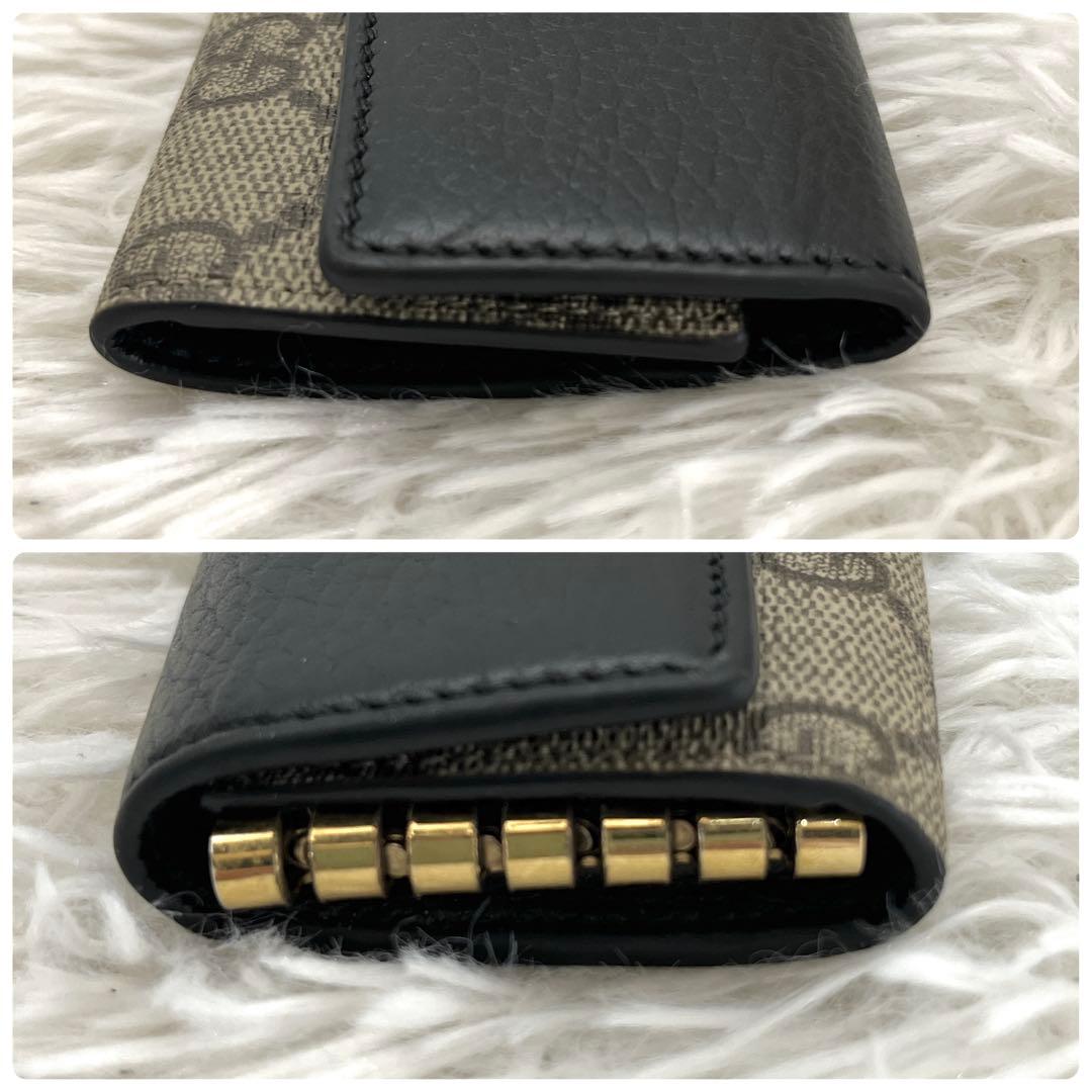 グッチ　GGマーモント　6連　キーケース　スプリーム　レザー　PVC ブラック