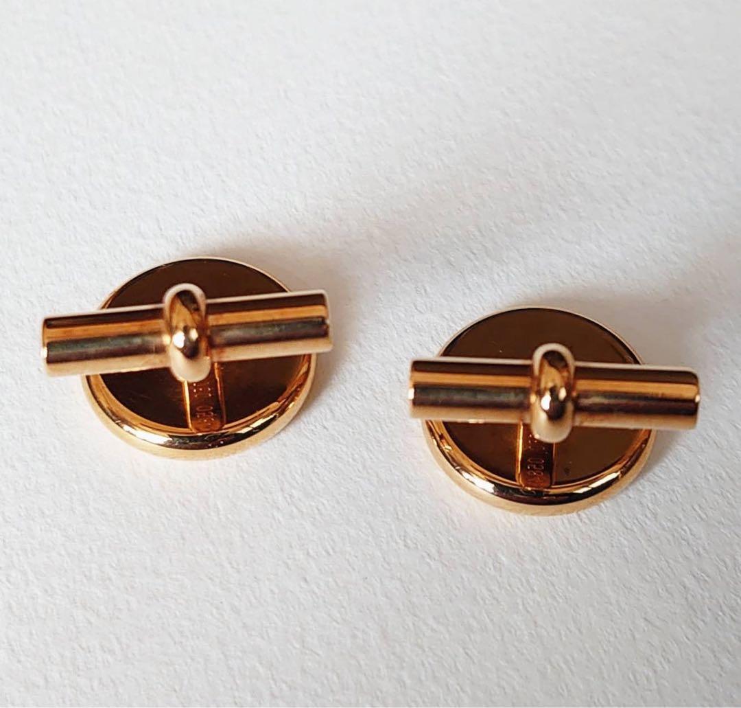 HERMÈS エルメス クル・ド・セル カフスリンク 18K