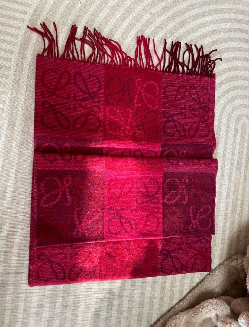 LOEWE ロエベ マフラー アナグラム チェック柄