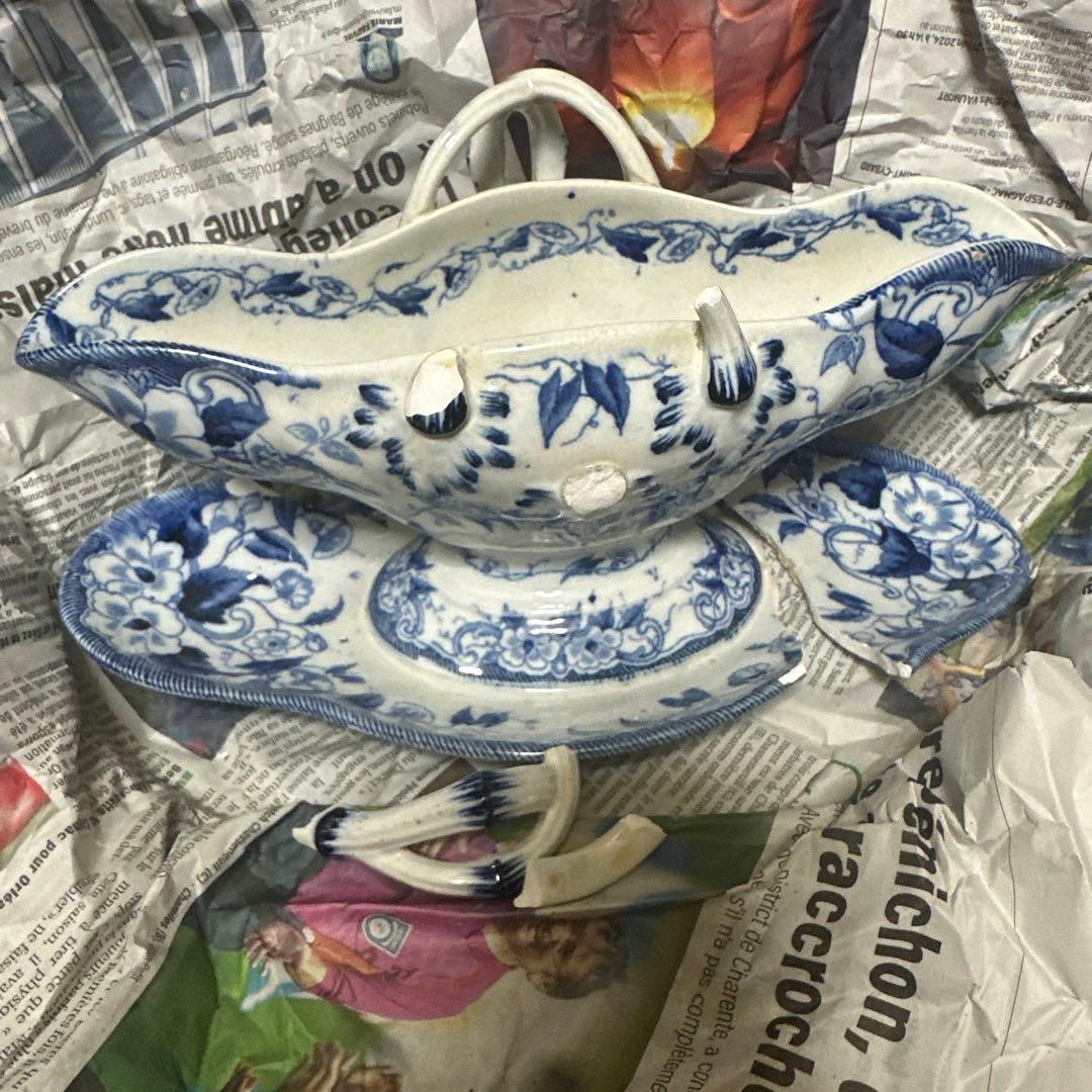 金継ぎ用　クレイユモントロー　ソーシエール　フランスアンティーク食器