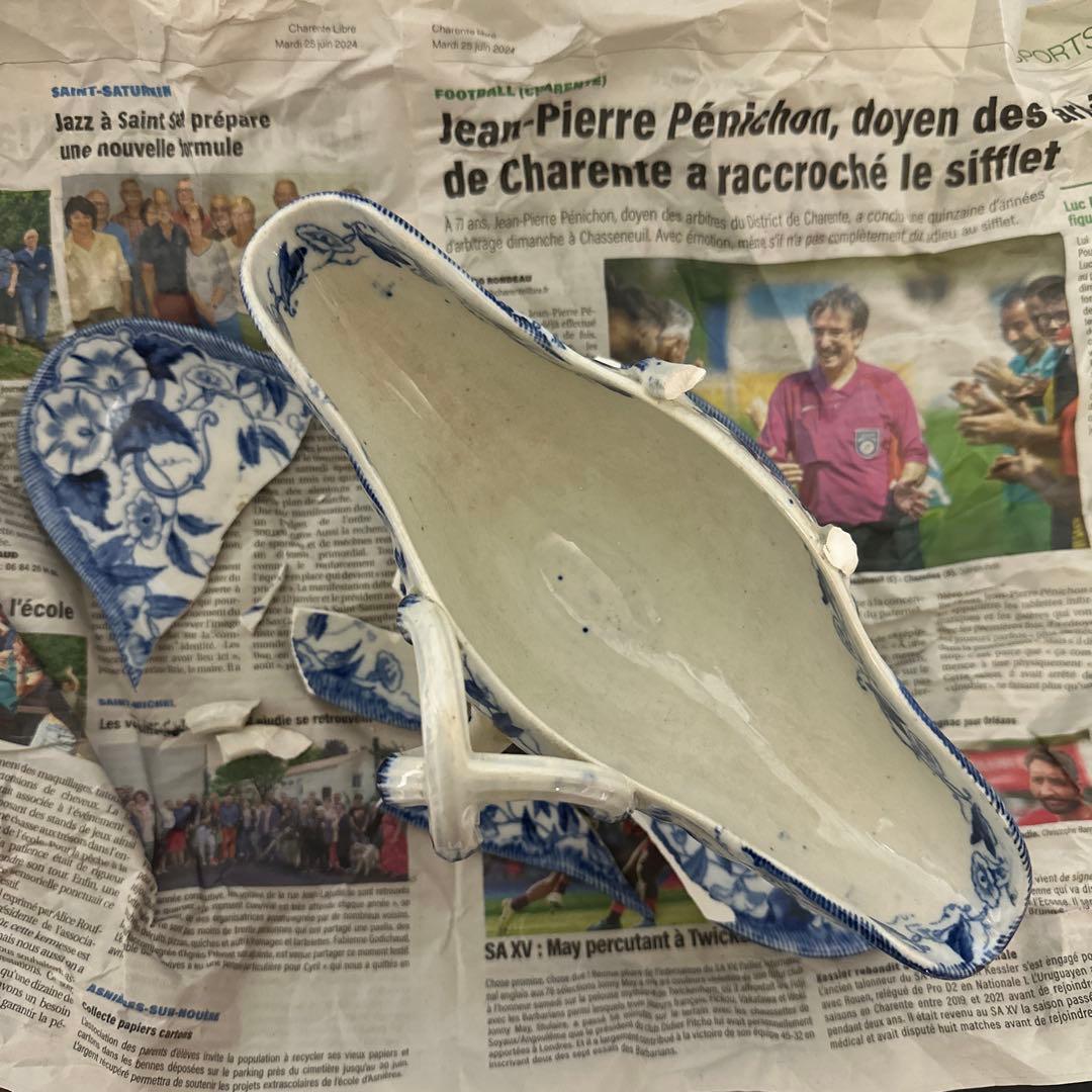 金継ぎ用　クレイユモントロー　ソーシエール　フランスアンティーク食器