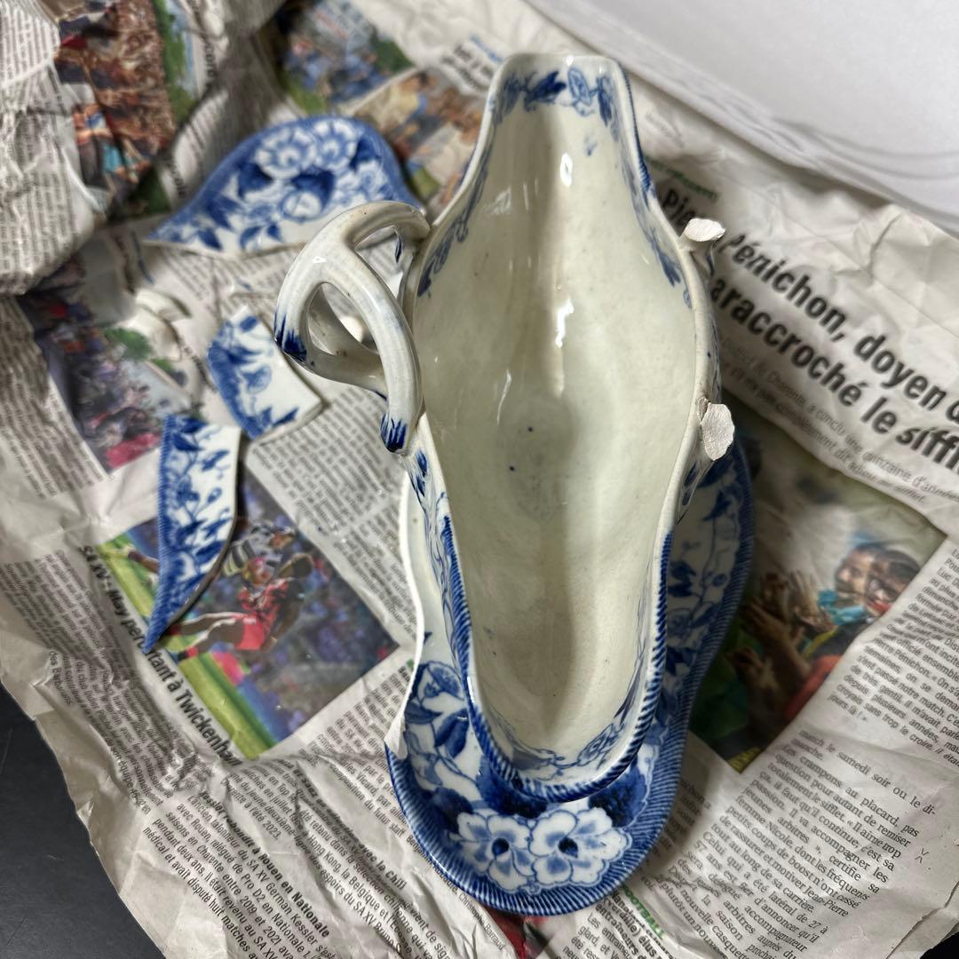 金継ぎ用　クレイユモントロー　ソーシエール　フランスアンティーク食器