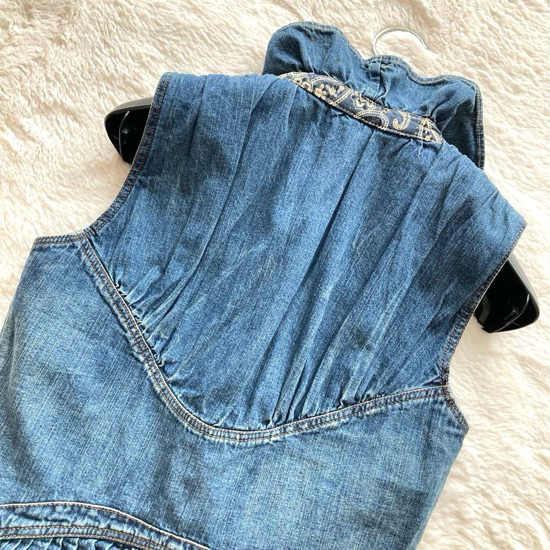 【美品】ISSEY MIYAKE×Lee デニムギャザーデザインジレ