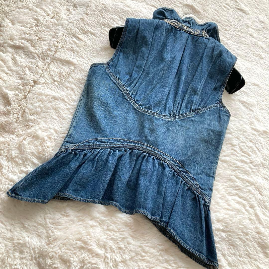 【美品】ISSEY MIYAKE×Lee デニムギャザーデザインジレ