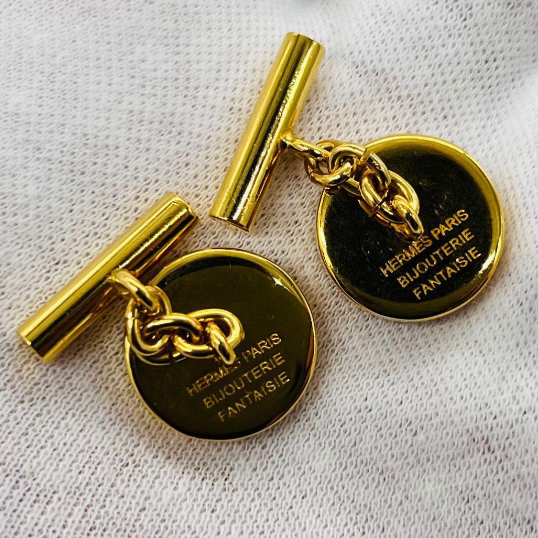 HERMES エルメス コロゾ　ホース カフス ゴールド メタル シェル
