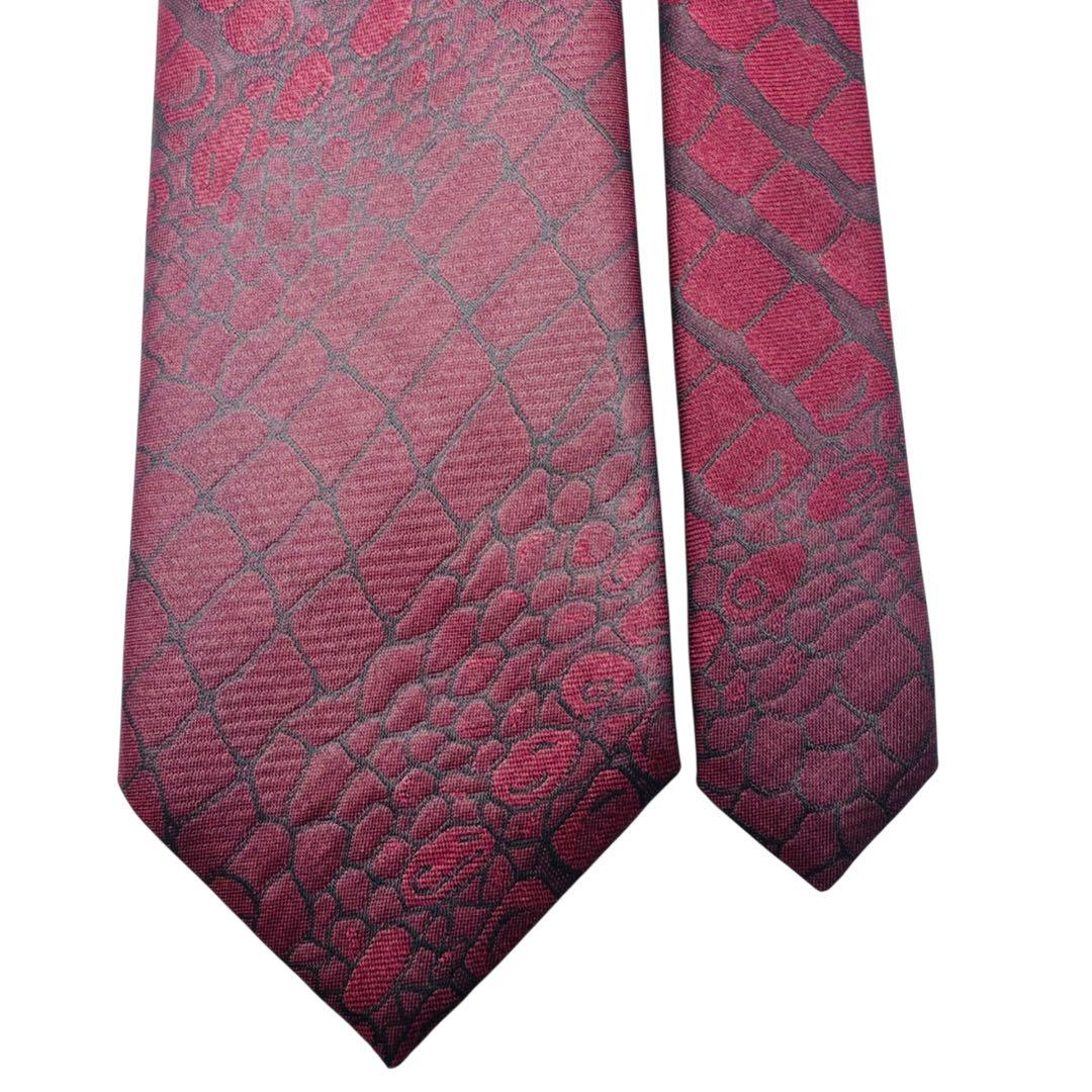 超希少 vintage ジャンポールゴルチエ オム ネクタイ クロコ型押し