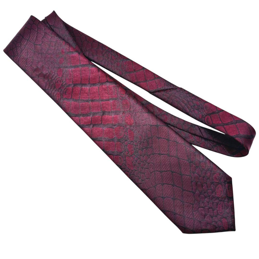 超希少 vintage ジャンポールゴルチエ オム ネクタイ クロコ型押し