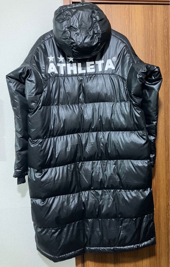 ‼️最終価格‼️【美品】ATHLETA フード付き ブラック ベンチコート Mさ