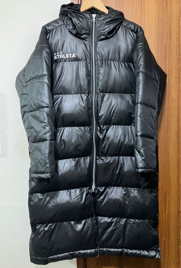 ‼️最終価格‼️【美品】ATHLETA フード付き ブラック ベンチコート Mさ