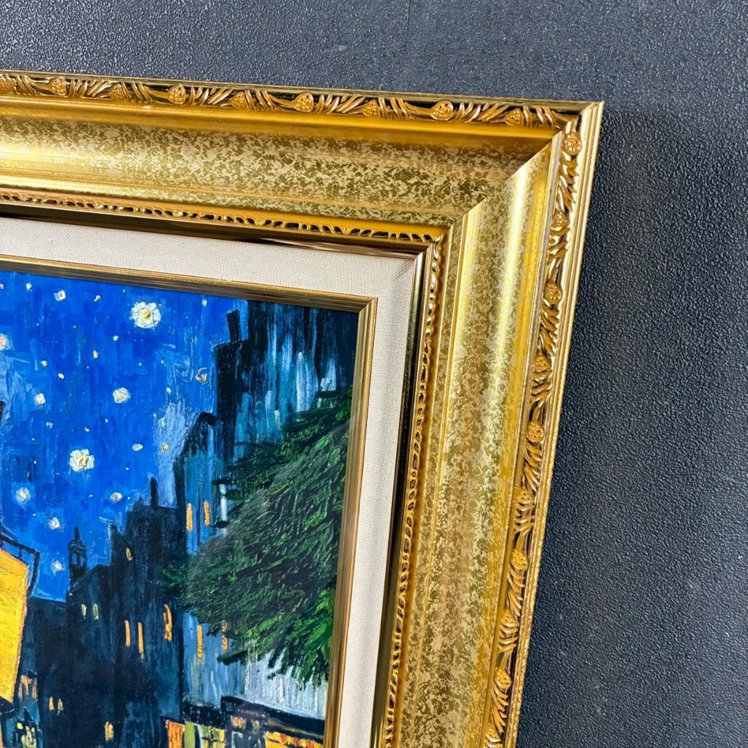 美品 フィンセント・ファン・ゴッホ「夜のカフェテラス」ファイングラフィ 豪華額装