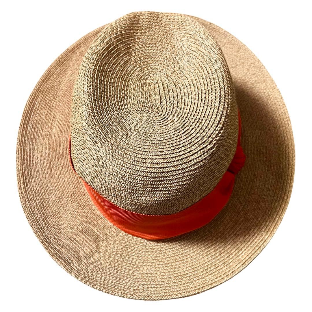 アシーナニューヨーク CAMILA カミラ ストローハット 麦わら帽子 オレンジ