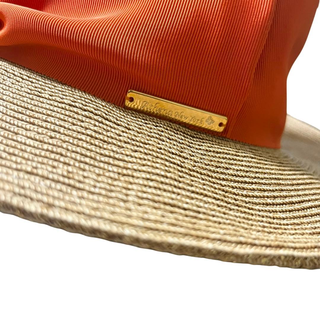 アシーナニューヨーク CAMILA カミラ ストローハット 麦わら帽子 オレンジ