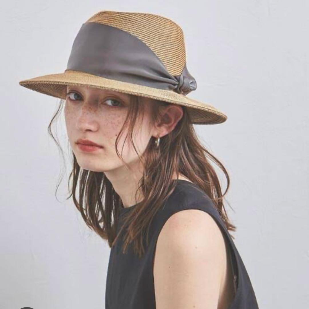 アシーナニューヨーク CAMILA カミラ ストローハット 麦わら帽子 オレンジ