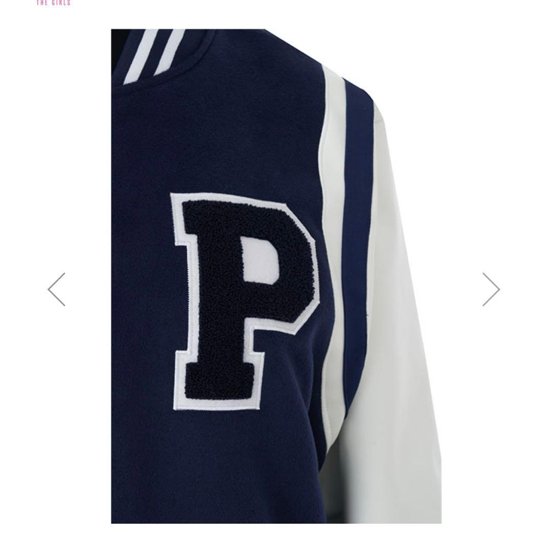 日プ スタジアムジャンパー ネイビー/ホワイト　Lサイズ