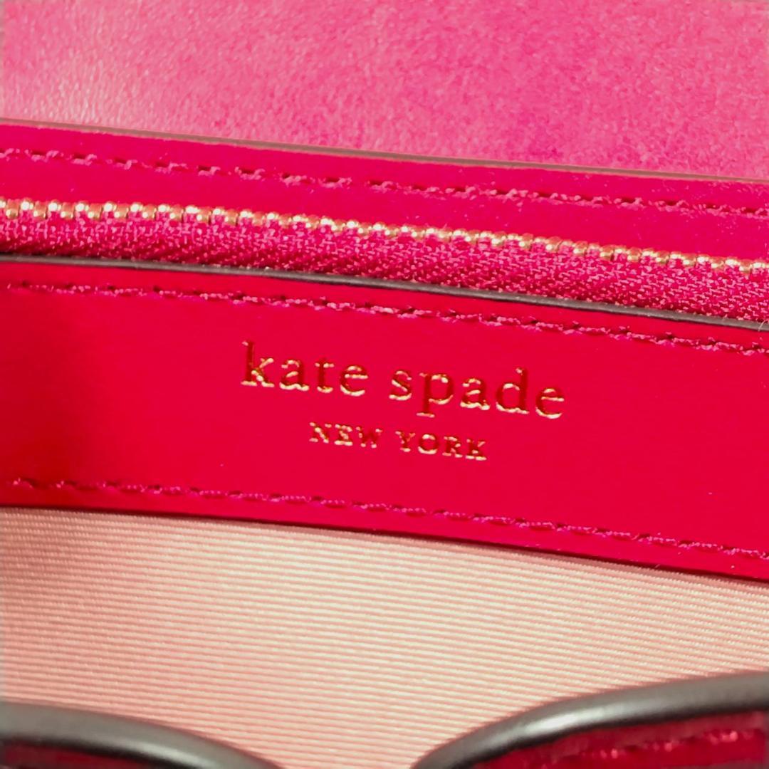 未使用ケイトスペード★ハートターンロックフラップウォレット カーフレザー本革 赤