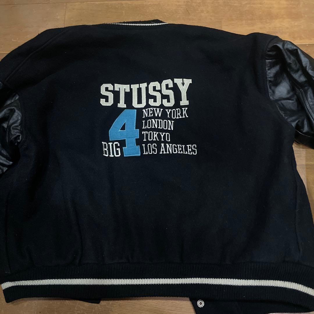 新品タグなし★STUSSY スタジャン XL 黒刺繍