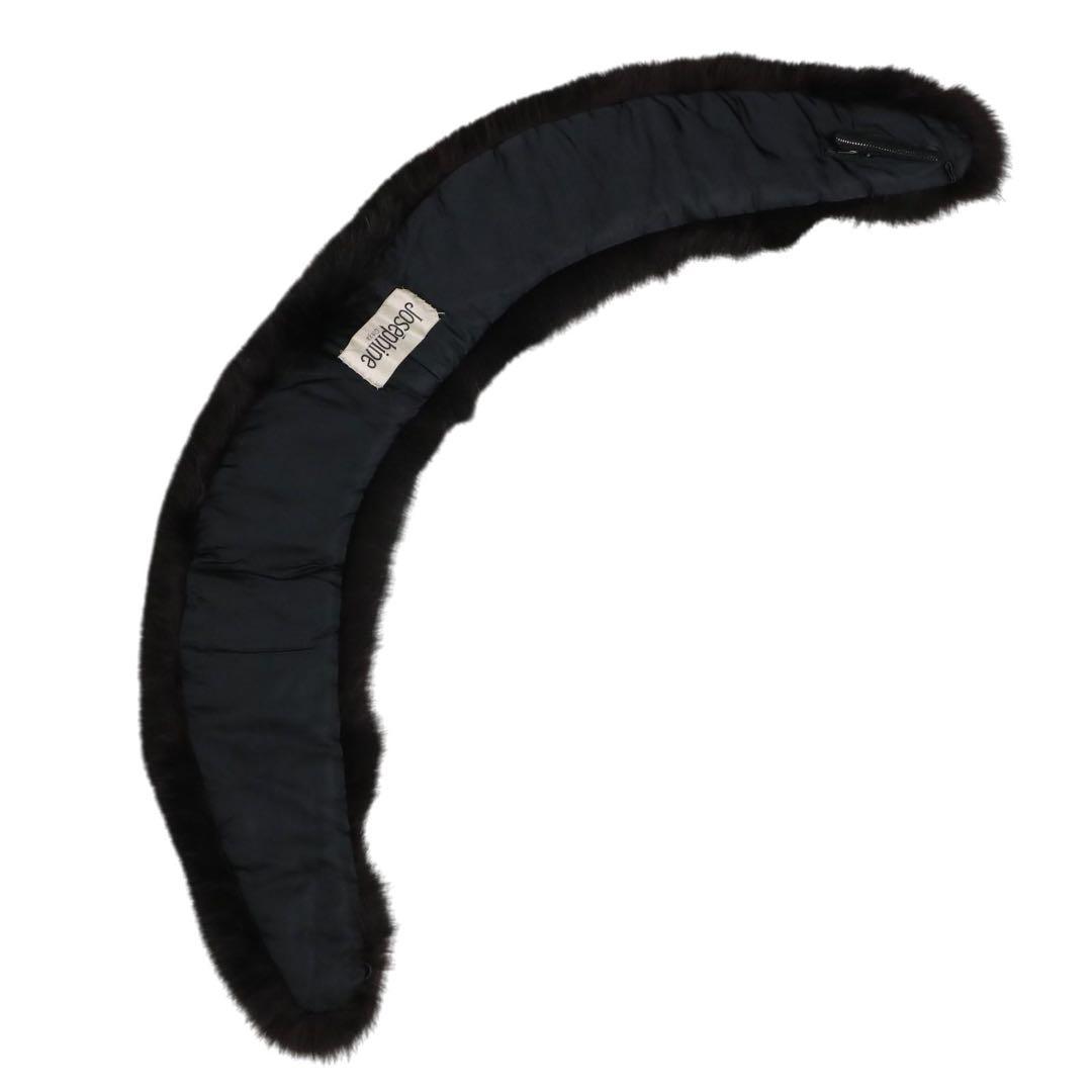 【極美品】ジョセフィーヌ銀座 フォックスファー ティペット 黒 高級毛皮 防寒