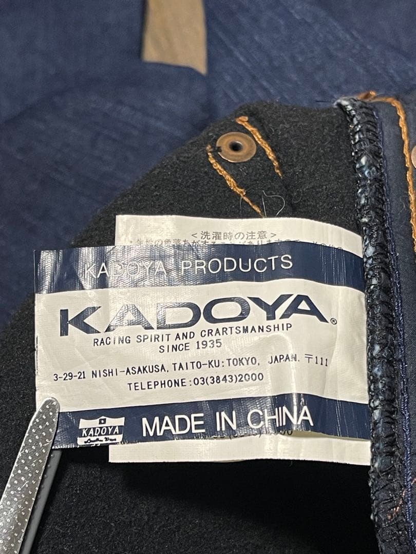 ★KADOYA★カドヤ★デニム パンツ★裏起毛★防寒★バイク★ライディング★36