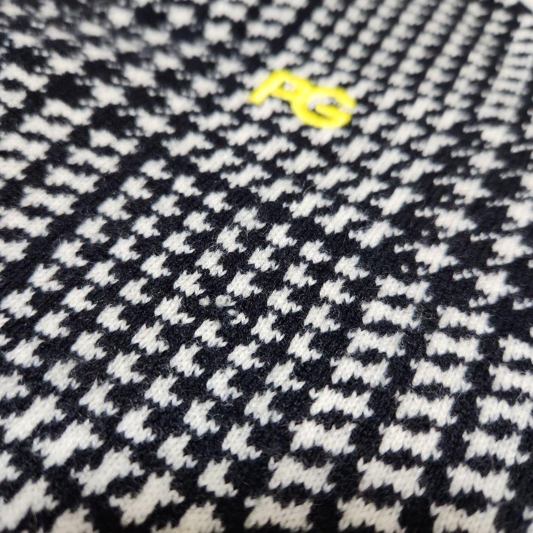 ☆PEARLY GATES☆ゴルフカシミヤ100％ニット 千鳥柄 1M 黒白黄