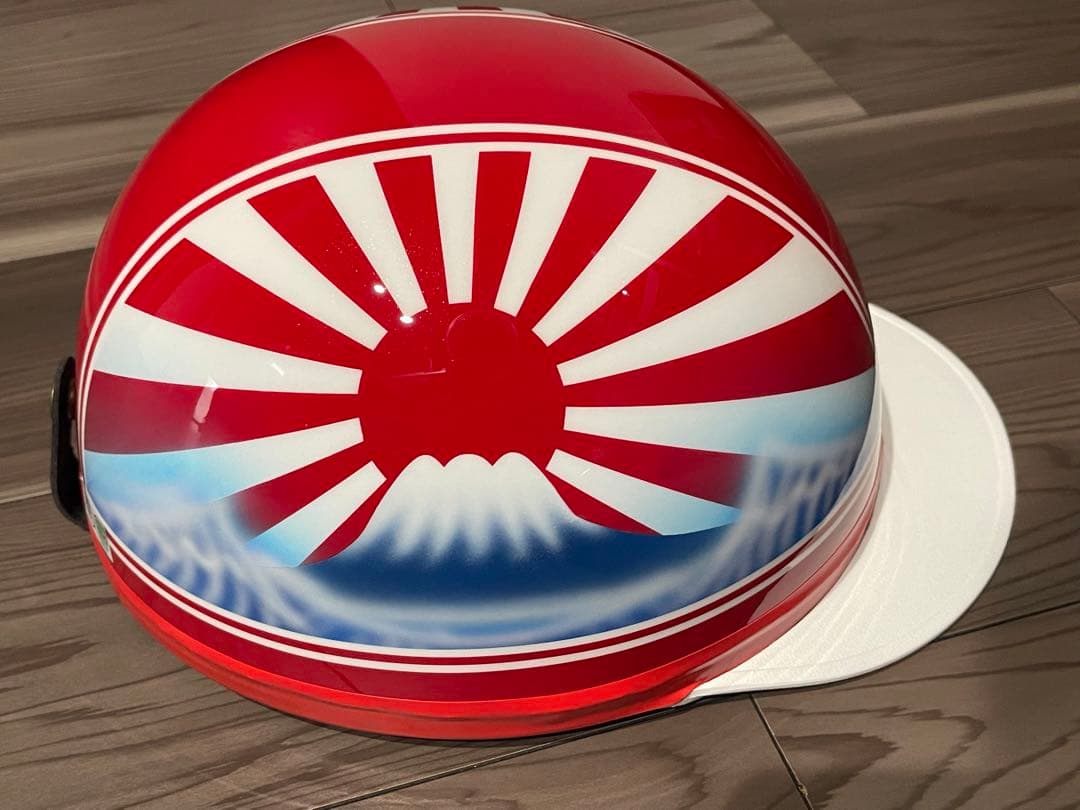 波 富士日章 コルク半 ヘルメット 旧車會 暴走族 三段シート 旭風防