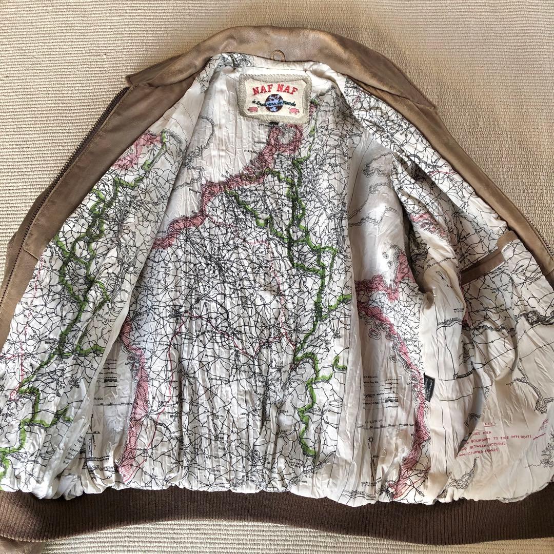 希少品 NAF NAF フライトジャケット レザージャケット G-1 羊革 XL
