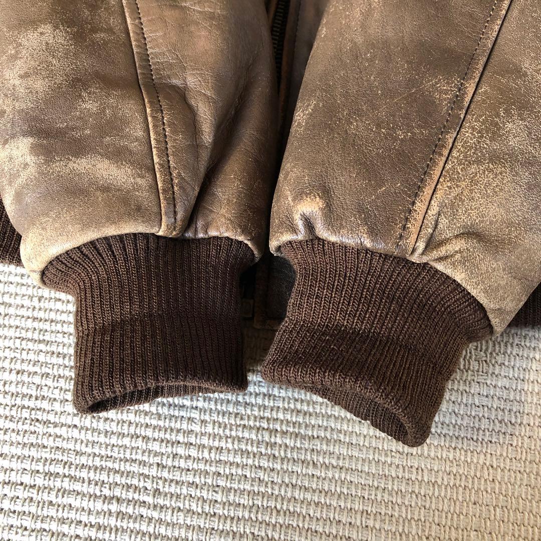 希少品 NAF NAF フライトジャケット レザージャケット G-1 羊革 XL